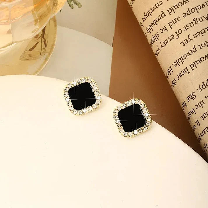 UNI-10316 - Black Square Sparkle - Earring