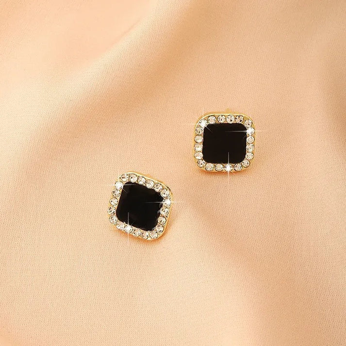 UNI-10316 - Black Square Sparkle - Earring