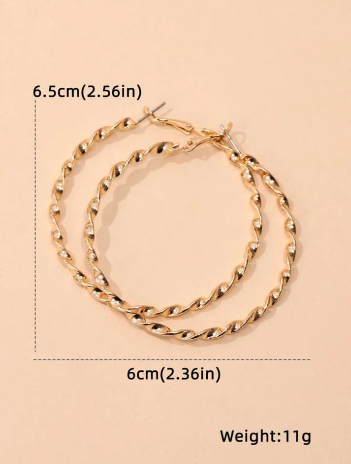 UNI-10092 - Twisted Hoop Gold - Earring