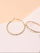 UNI-10092 - Twisted Hoop Gold - Earring